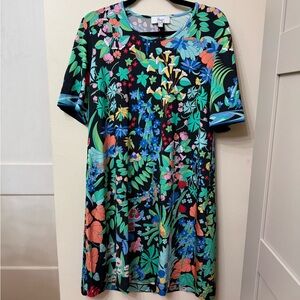 Vintage Averardo Bessi / XL / Designer Floral Spring Dress / Italian / Tropical